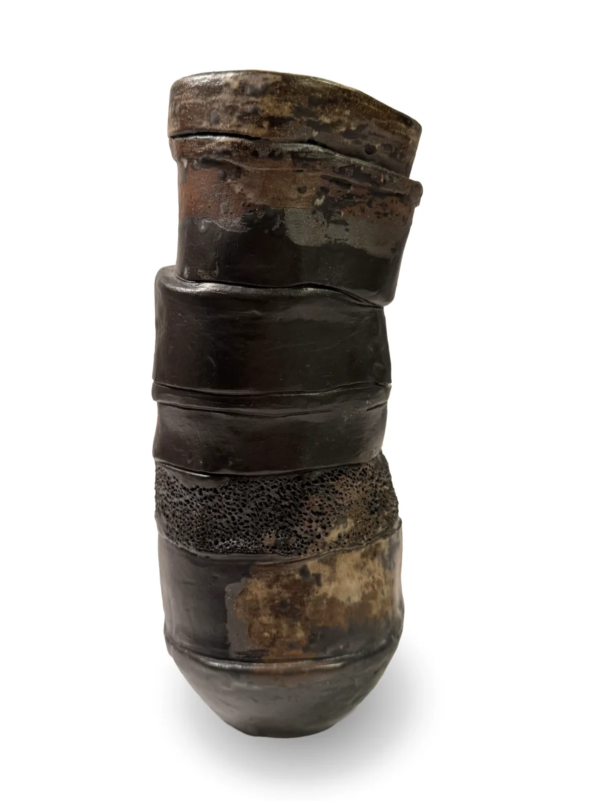 Layered Tower 02, hand-built ceramic by Yael Aloni-Netzer