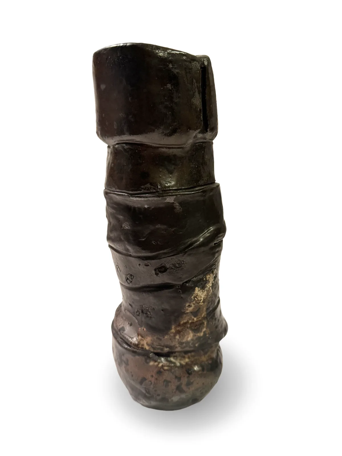 Layered Tower 04, hand-built ceramic by Yael Aloni-Netzer